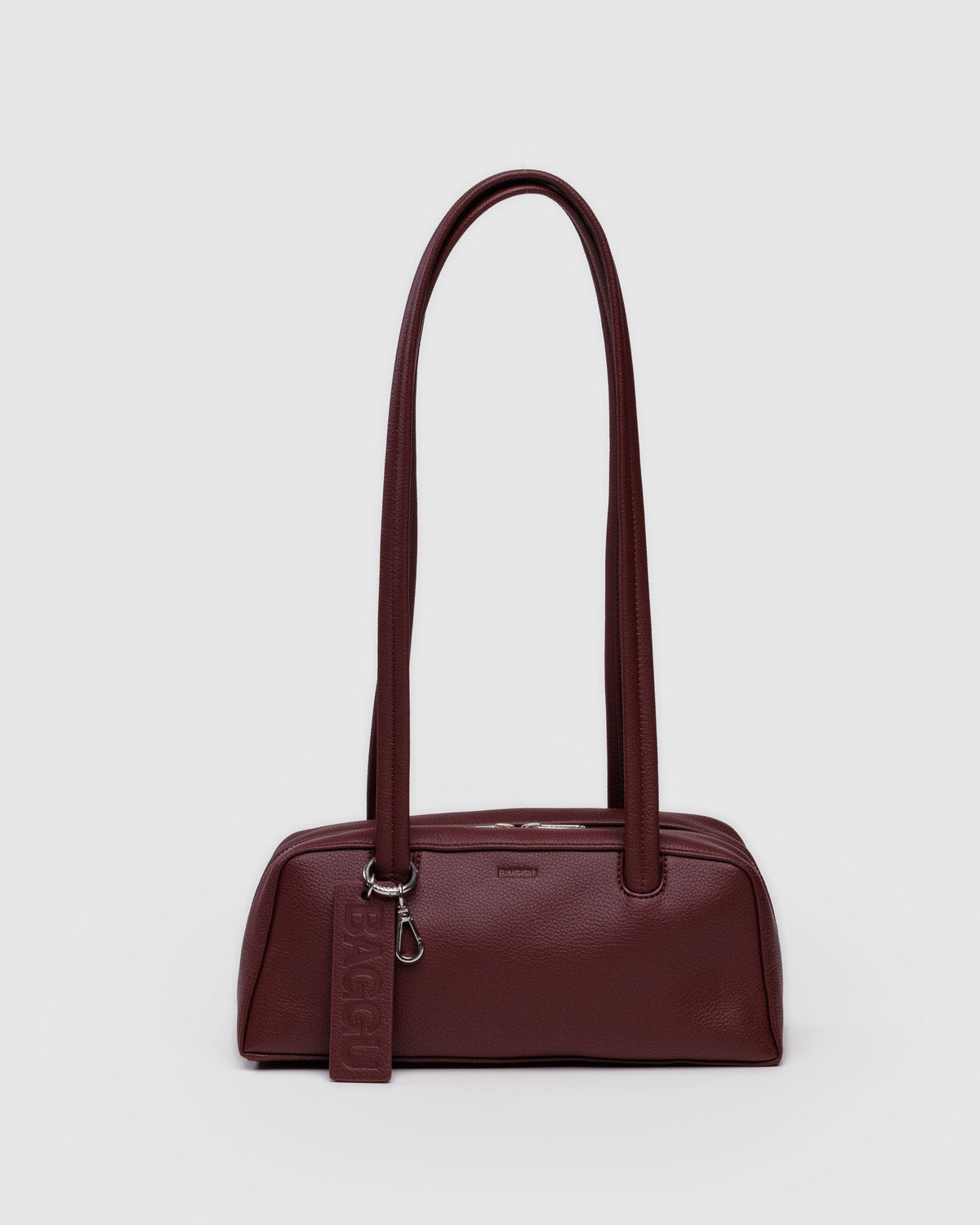 Baggu Signature - Small Recycled Leather Bowler Bag Mahogany