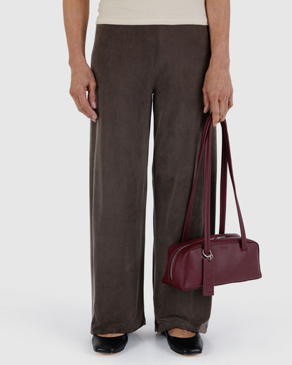 Baggu Signature - Small Recycled Leather Bowler Bag Mahogany