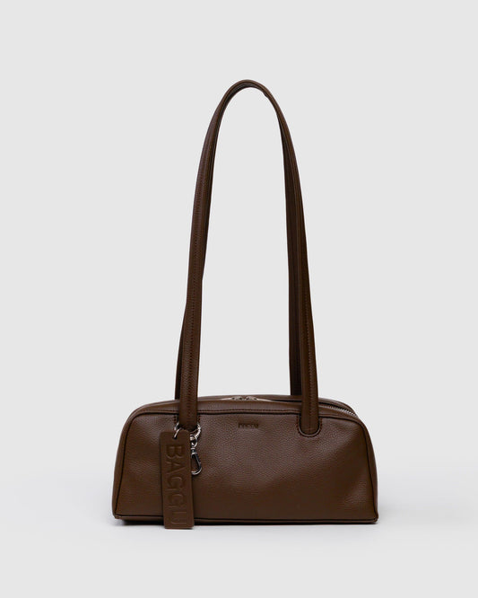 Baggu Classic - Small Recycled Leather Bowler Bag Brown