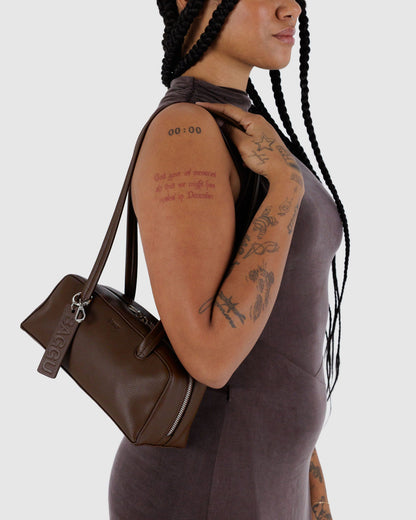 Baggu Classic - Small Recycled Leather Bowler Bag Brown