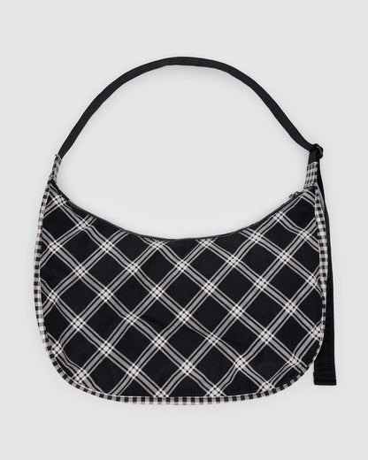 Baggu Deals - Large Nylon Crescent Bag Mixed Plaid