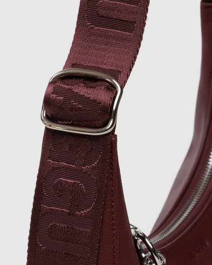 Baggu Customer Favorite - Small Recycled Leather Crescent Bag Mahogany