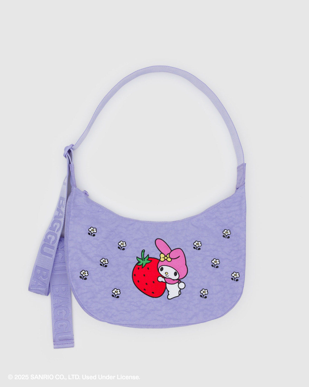 Baggu Latest - Medium Nylon Crescent Bag Embroidered My Melody Strawberry