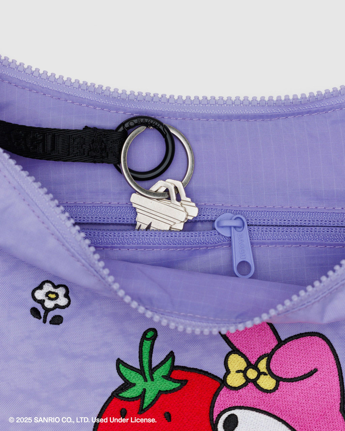 Baggu Latest - Medium Nylon Crescent Bag Embroidered My Melody Strawberry