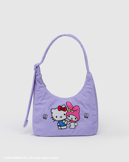Baggu Signature - Mini Nylon Shoulder Bag  Embroidered Hello Kitty & My Melody