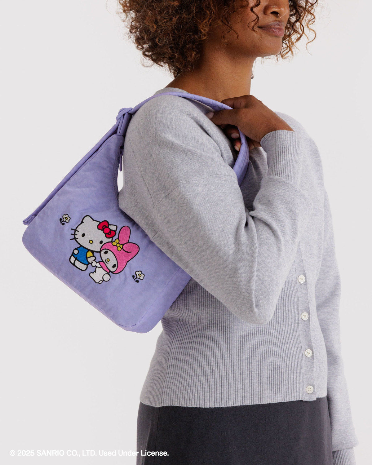 Baggu Signature - Mini Nylon Shoulder Bag  Embroidered Hello Kitty & My Melody