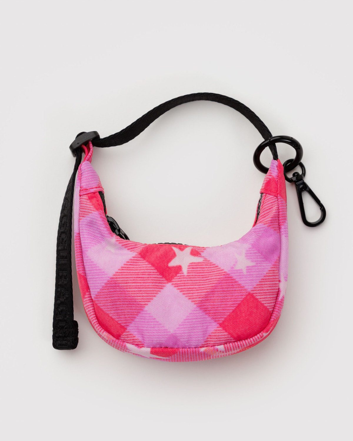 Baggu Best Price - Crescent Bag Charm Pink Star Plaid
