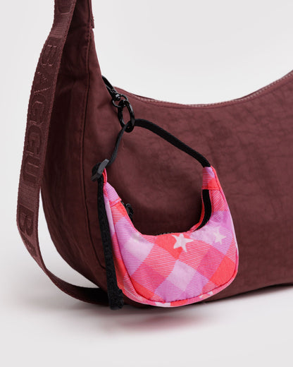 Baggu Best Price - Crescent Bag Charm Pink Star Plaid
