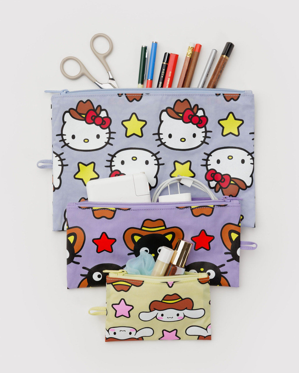 Baggu Signature - Flat Pouch Set Hello Kitty & Friends Western