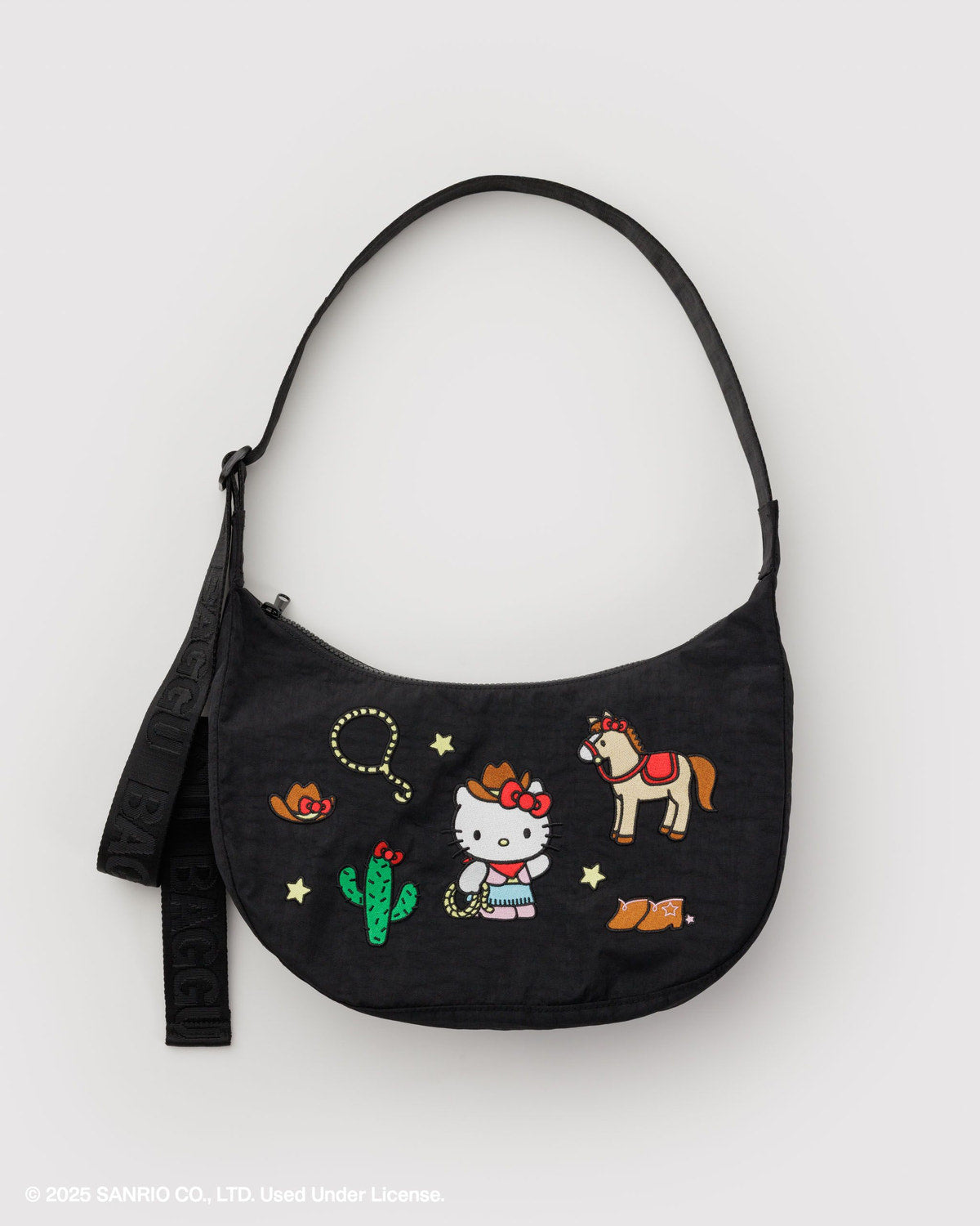 Baggu Everyday - Medium Nylon Crescent Bag Embroidered Hello Kitty Western