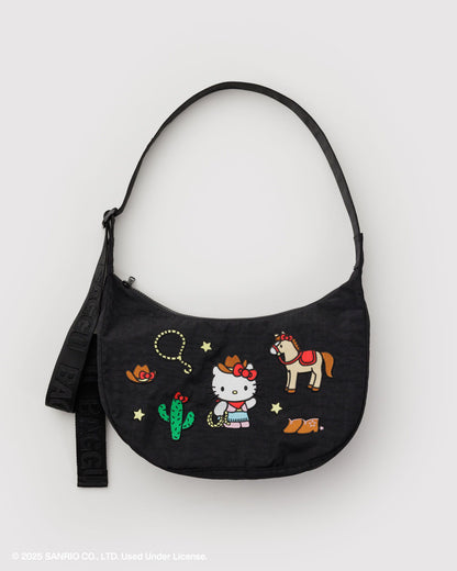 Baggu Everyday - Medium Nylon Crescent Bag Embroidered Hello Kitty Western