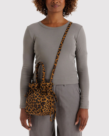Baggu Top Pick - Nylon Drawstring Bag Leopard