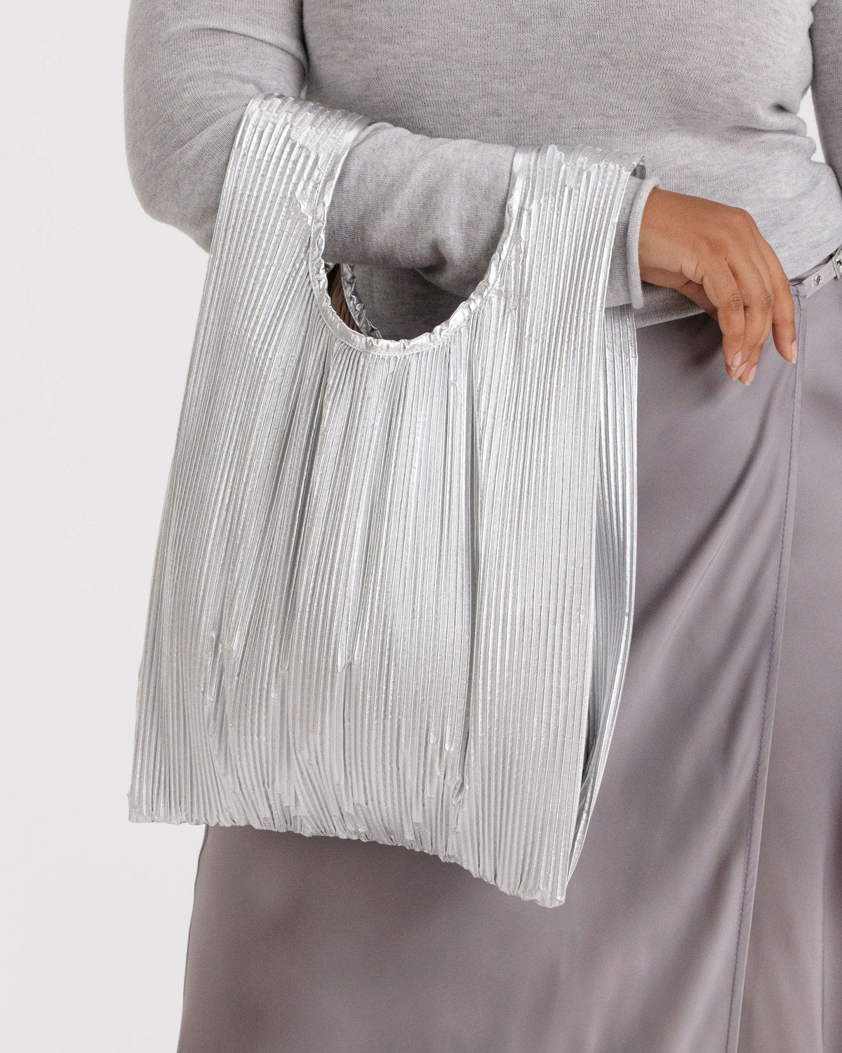Baggu Essential - Pleated Baggu Chrome Metallic