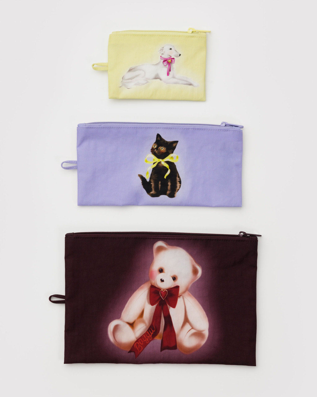 Baggu Recommended - Flat Pouch Set Fancy Animals