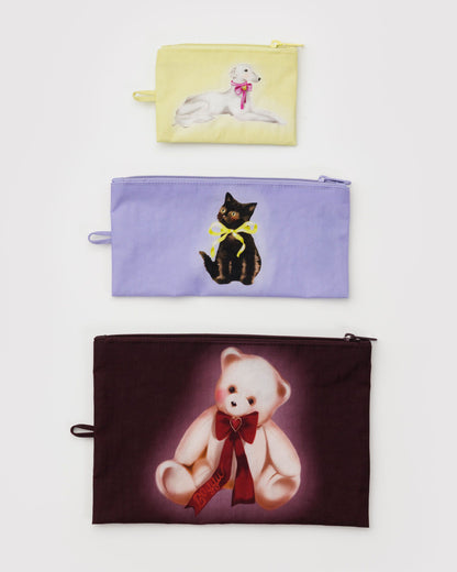 Baggu Recommended - Flat Pouch Set Fancy Animals