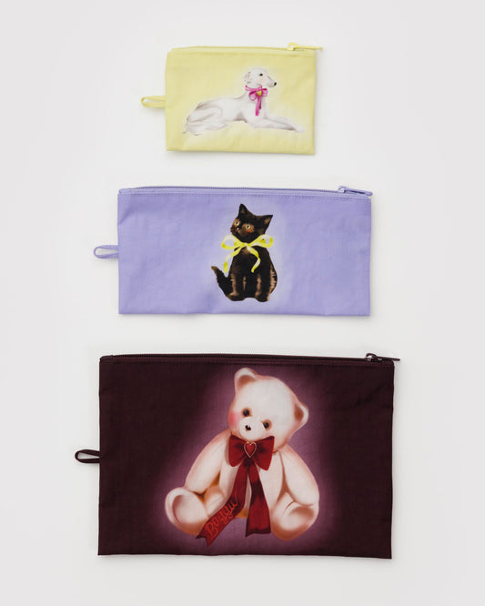 Baggu Recommended - Flat Pouch Set Fancy Animals