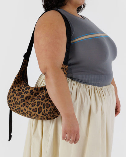 Baggu Best Seller - Medium Nylon Crescent Bag Leopard