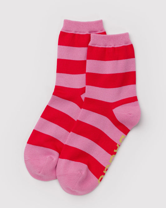 Baggu Discount - Crew Sock Pink Stripe