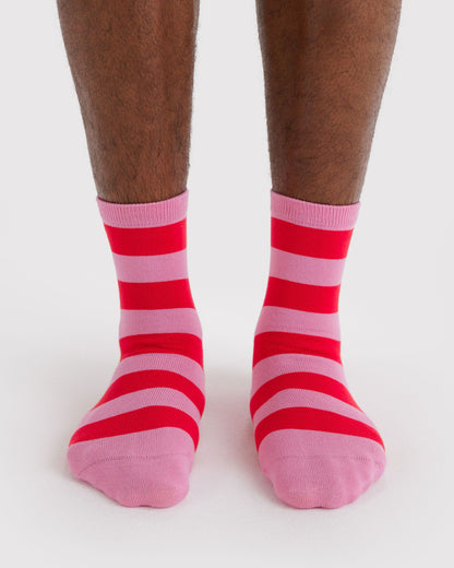 Baggu Discount - Crew Sock Pink Stripe