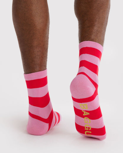 Baggu Discount - Crew Sock Pink Stripe