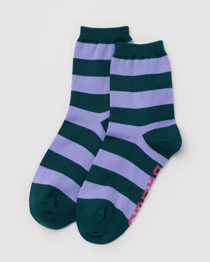 Baggu Deals - Crew Sock Malachite Stripe