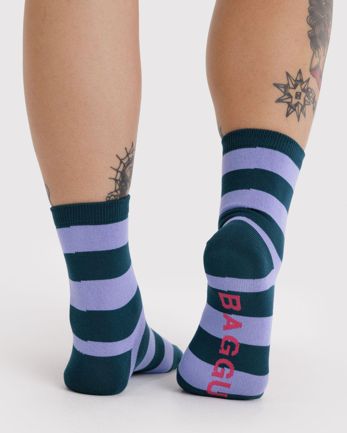 Baggu Deals - Crew Sock Malachite Stripe