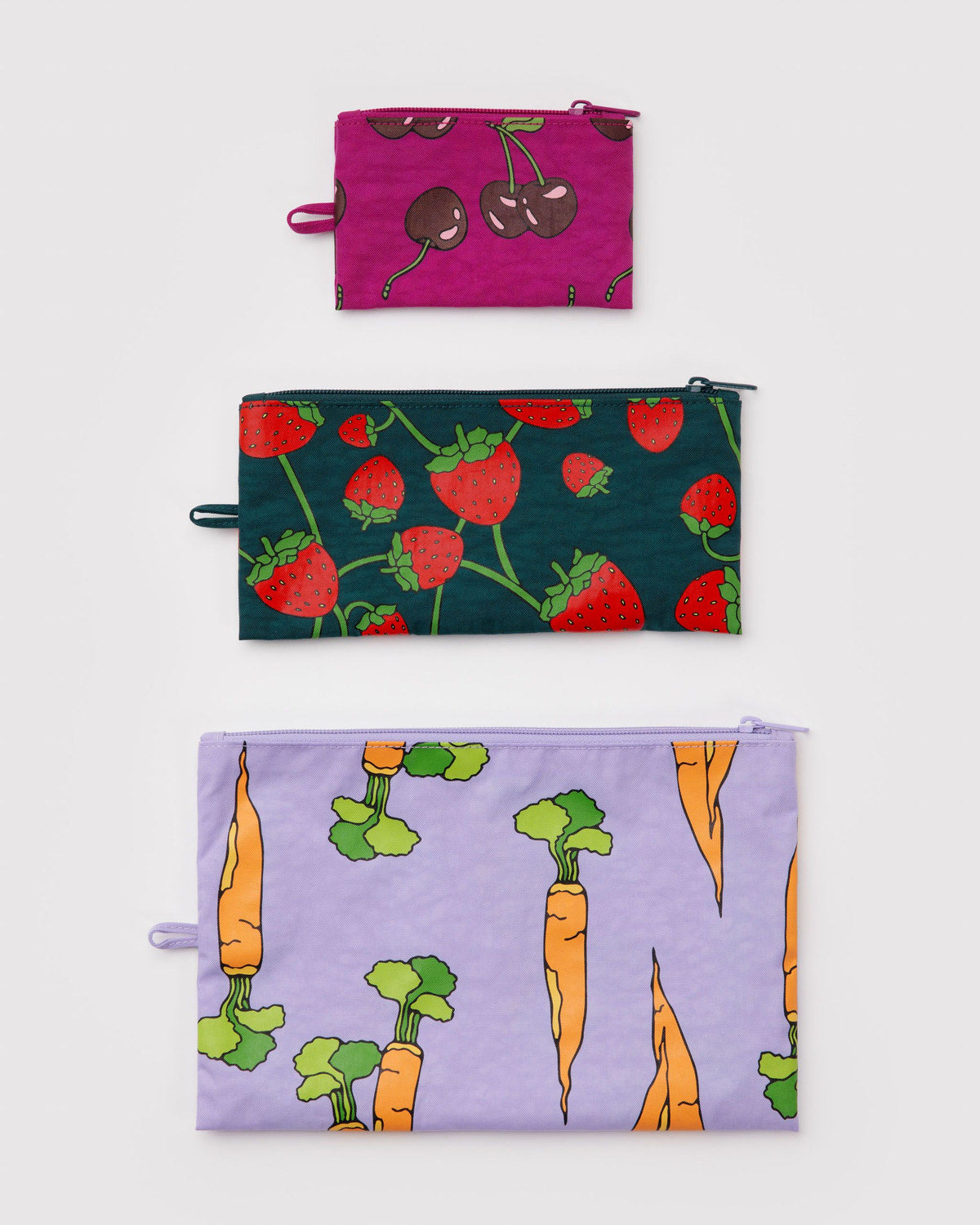 Baggu Value - Flat Pouch Set Carrots & Berries