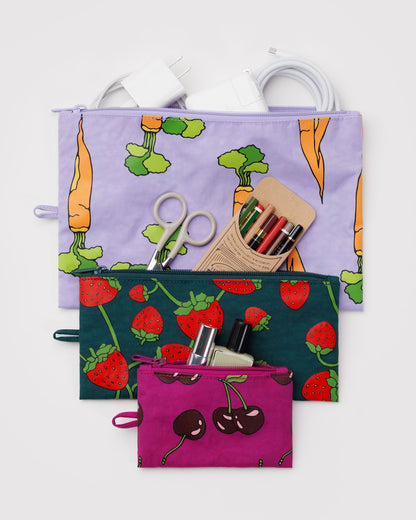 Baggu Value - Flat Pouch Set Carrots & Berries