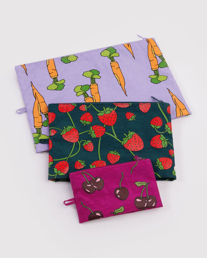 Baggu Essential - Go Pouch Set Carrots & Berries