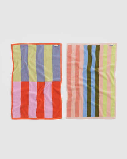 Baggu Exclusive - Hand Towel Set of 2 Pool Stripe Mix