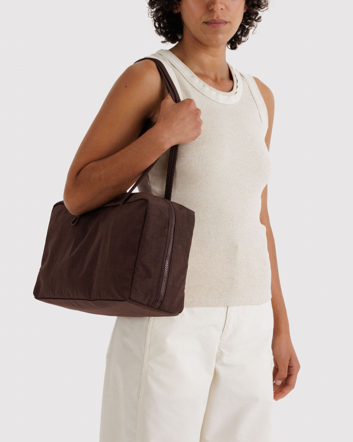 Baggu Essential - Medium Nylon Bowler Bag Coffee