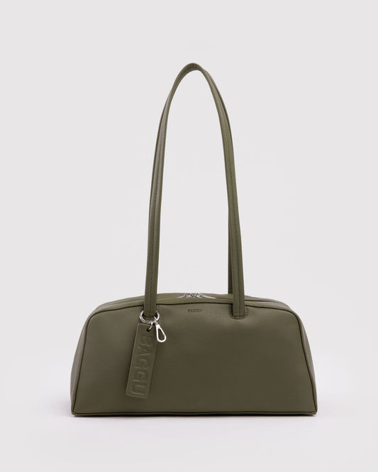 Baggu Great Value - Recycled Leather Bowler Bag Loden