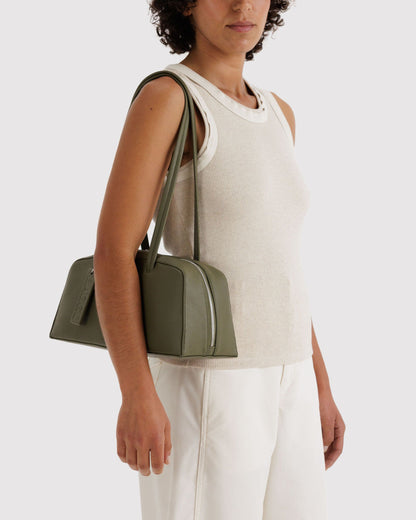 Baggu Great Value - Recycled Leather Bowler Bag Loden