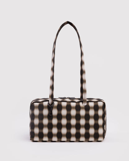 Baggu Everyday - Nylon Bowler Bag Blurred Gingham Brown
