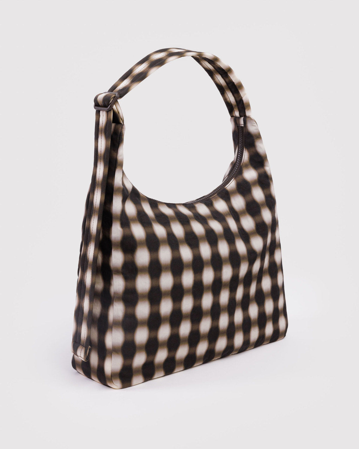 Baggu Everyday - Nylon Shoulder Bag Blurred Gingham Brown
