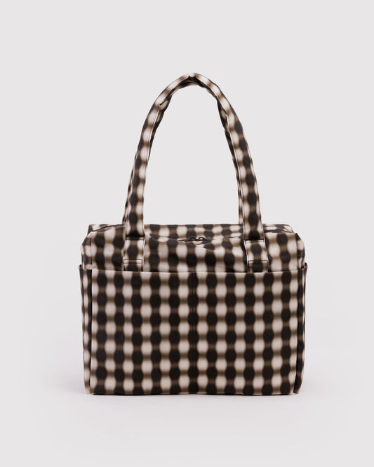 Baggu Great Value - Small Cloud Carry-On Blurred Gingham Brown