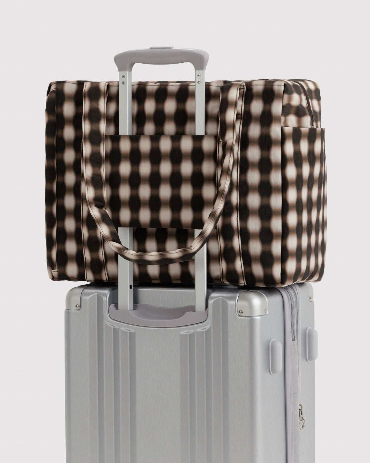 Baggu Great Value - Small Cloud Carry-On Blurred Gingham Brown