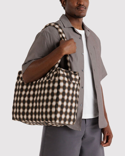 Baggu Great Value - Small Cloud Carry-On Blurred Gingham Brown