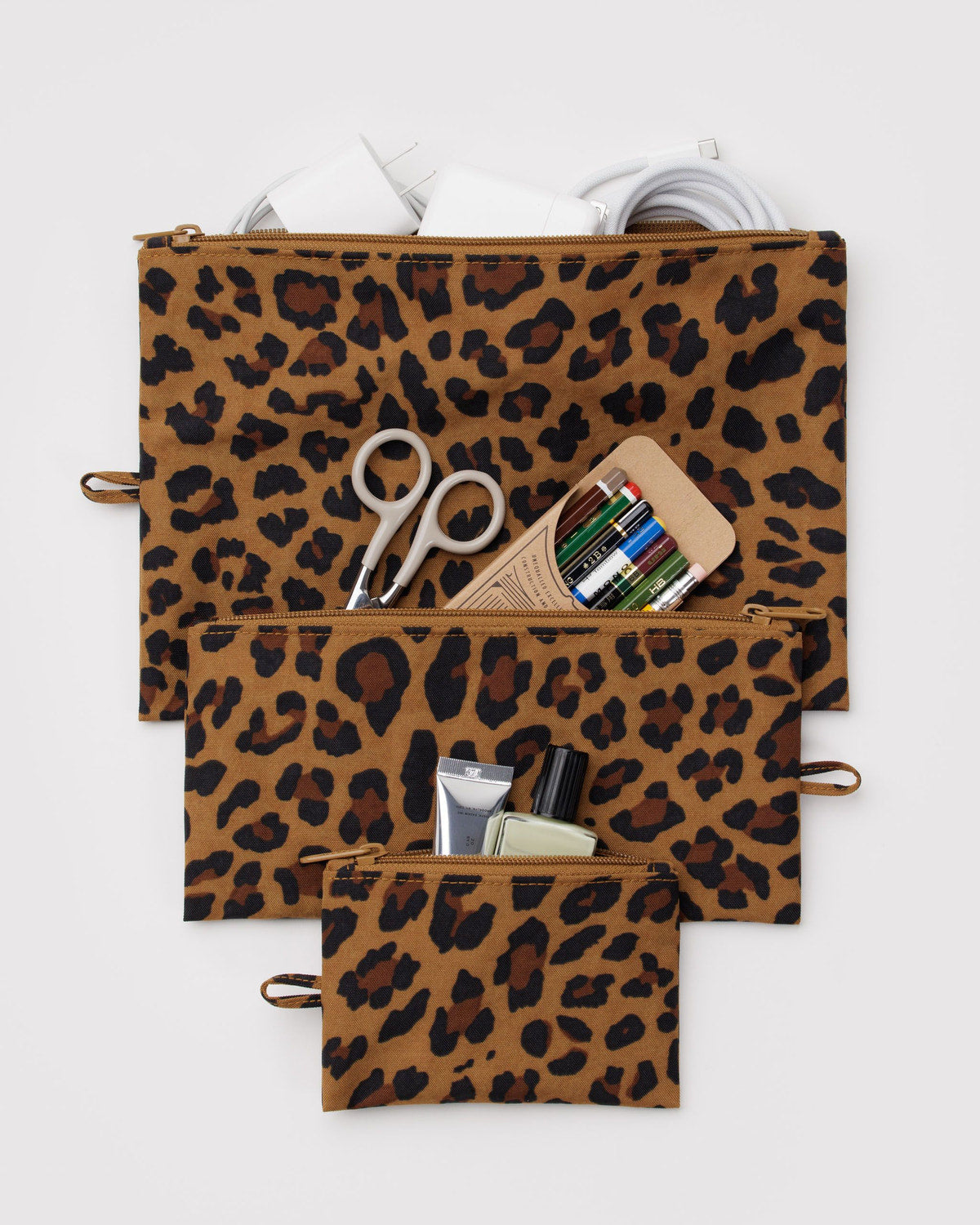 Baggu Classic - Flat Pouch Set Leopard