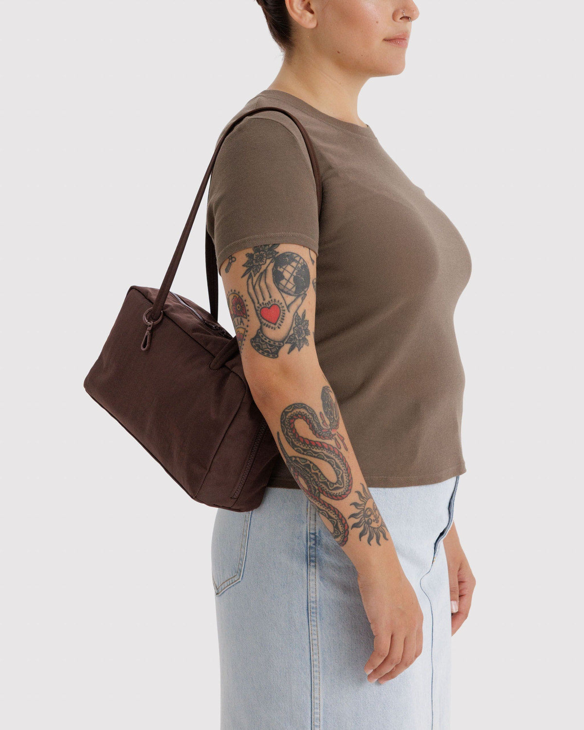 Baggu Discount - Nylon Bowler Bag Coffee
