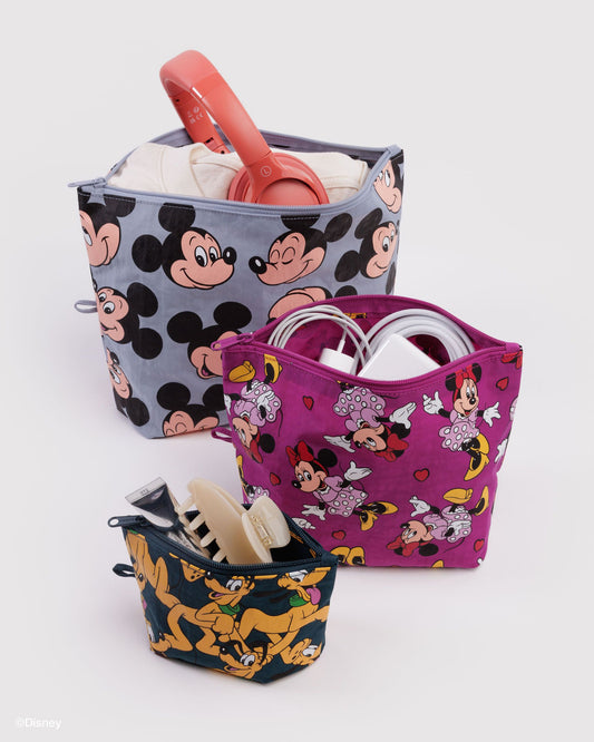 Baggu Latest - Go Pouch Set Mickey, Minnie & Pluto