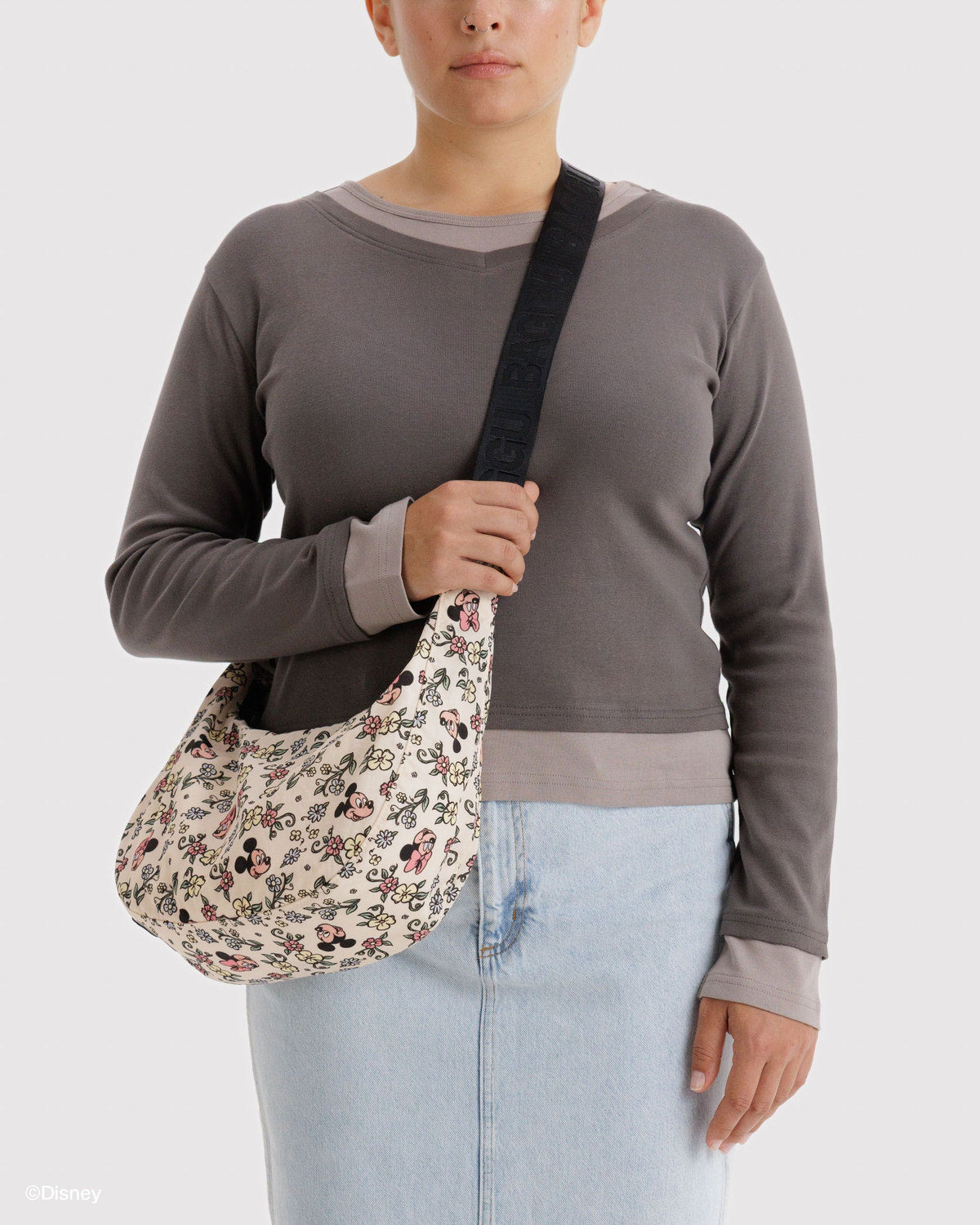 Baggu Exclusive - Medium Nylon Crescent Bag Storybook Floral