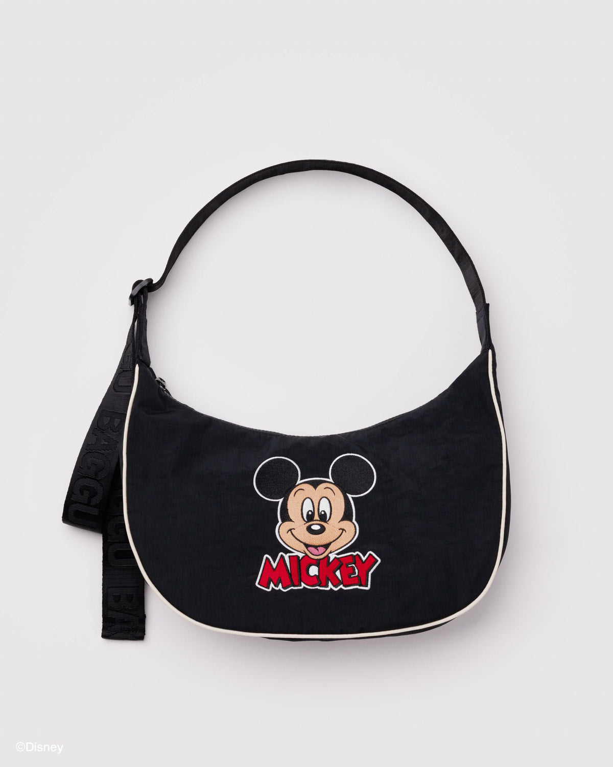 Baggu Latest - Medium Nylon Crescent Bag Embroidered Mickey Mouse Club
