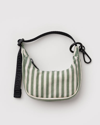 Baggu Recommended - Crescent Bag Charm Sage Stripe