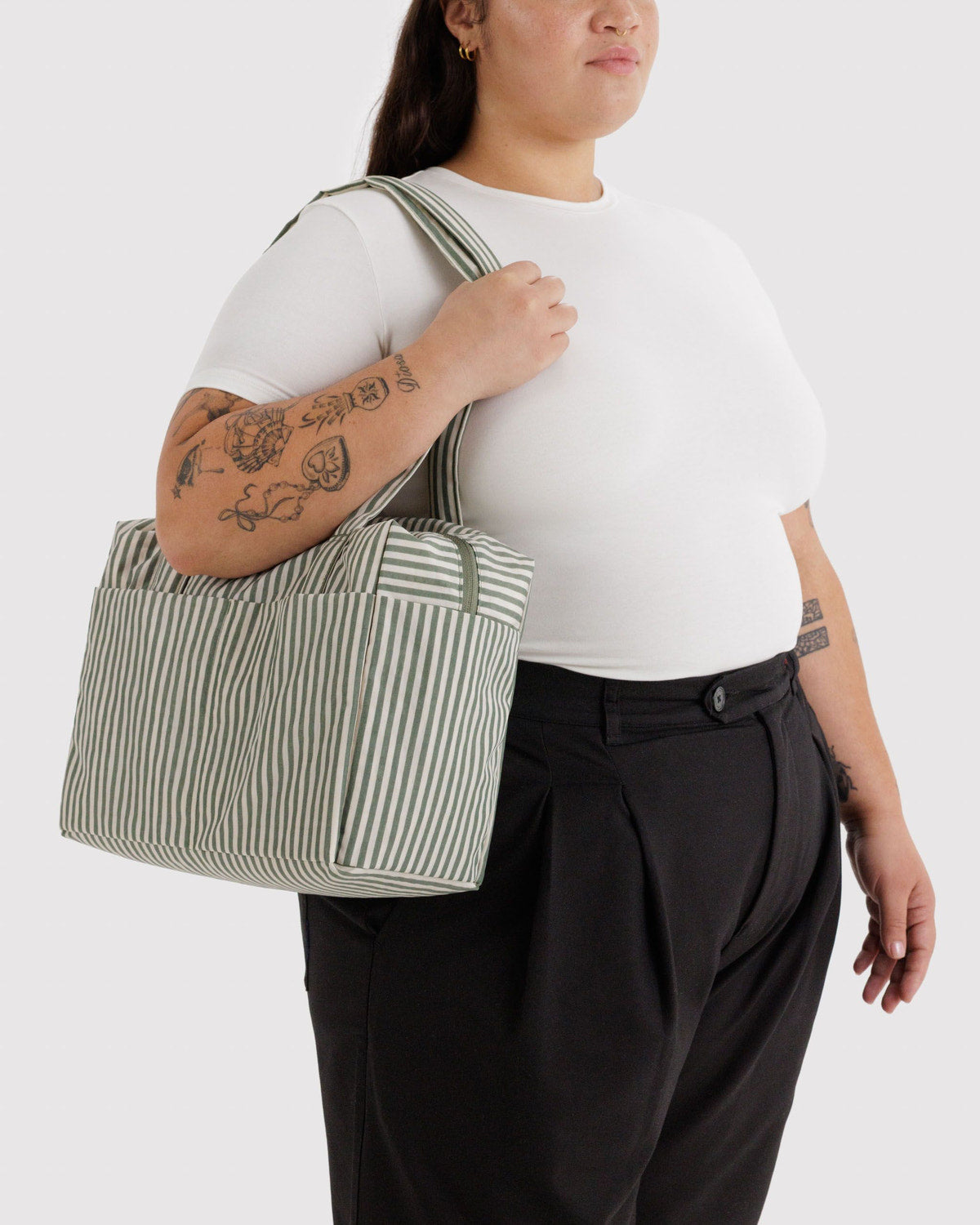 Baggu Signature - Everyday Cloud Bag Sage Stripe