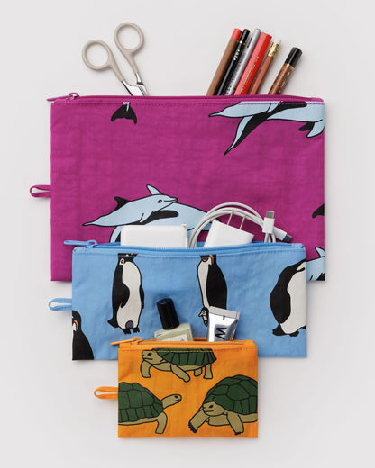 Baggu Hot Sale - Flat Pouch Set Vacation Animals