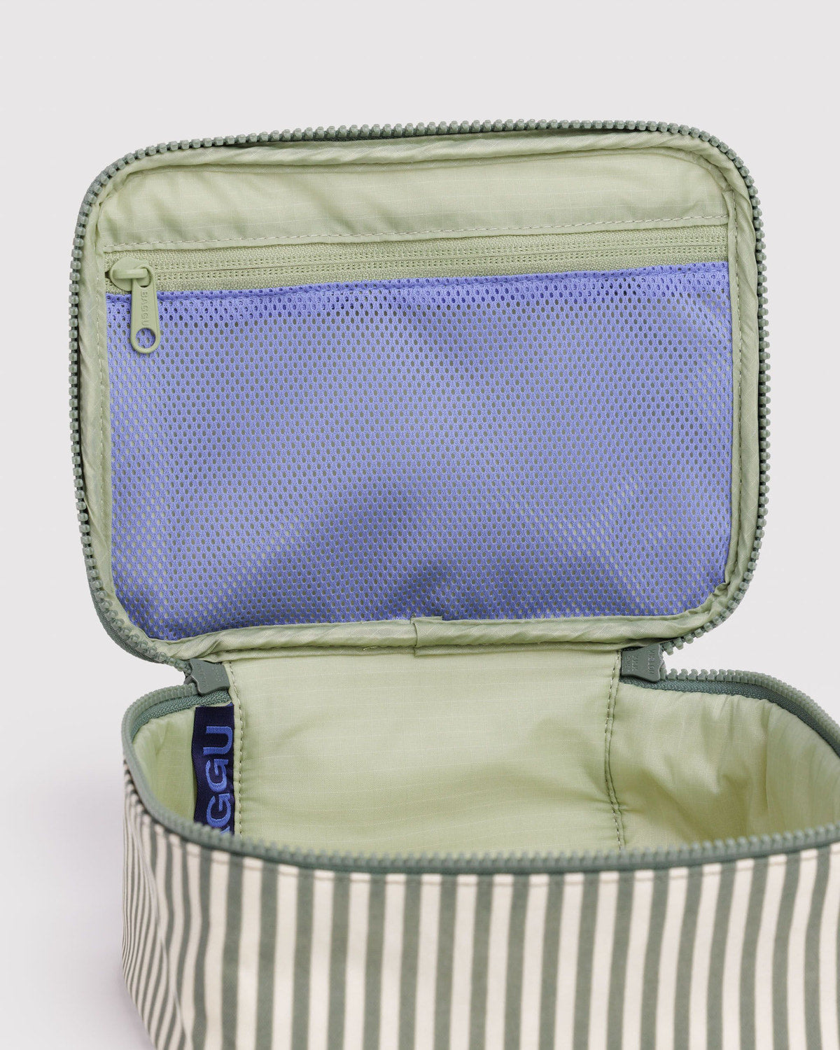 Baggu Classic - Small Cosmetic Case Sage Stripe