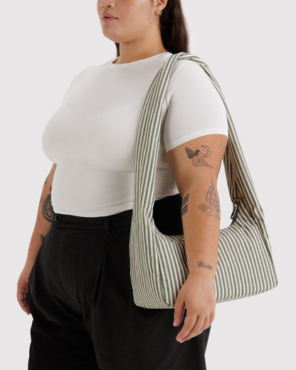 Baggu Trending - Nylon Meringue Bag Sage Stripe