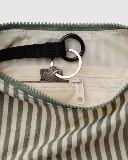 Baggu Customer Favorite - Small Nylon Crescent Bag Sage Stripe
