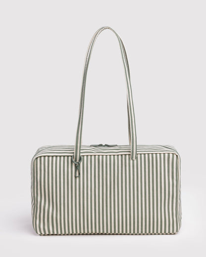 Baggu Featured - Medium Nylon Bowler Bag Sage Stripe